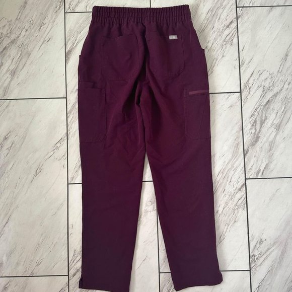 Small petite Deep Purple Figs Scrub Pants - Picture 4 of 8